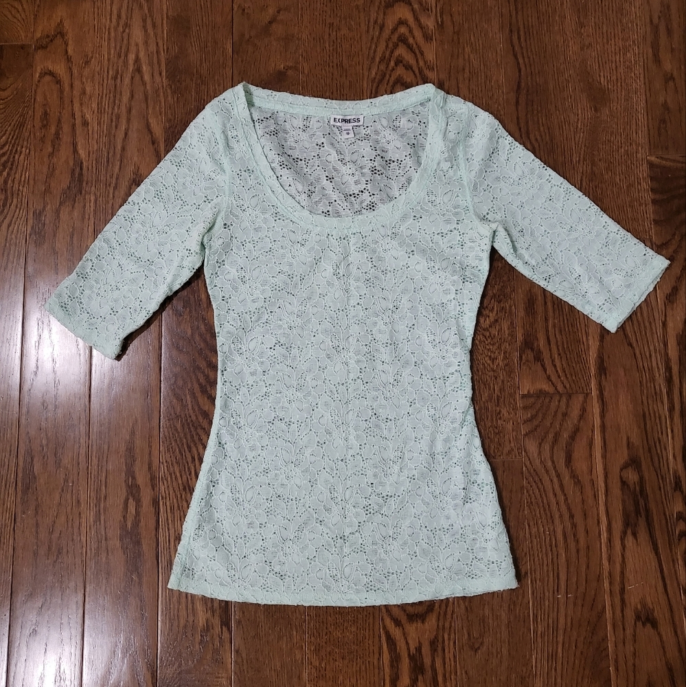 Mint Lace Top